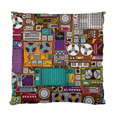 Pattern Design Art Techno Dj Music Retro Music Device Standard Cushion Case (one Side) by Bakwanart