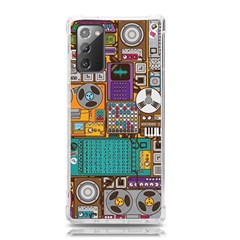 Pattern Design Art Techno Dj Music Retro Music Device Samsung Galaxy Note 20 Tpu Uv Case by Bakwanart