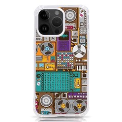 Pattern Design Art Techno Dj Music Retro Music Device Iphone 14 Pro Max Tpu Uv Print Case by Bakwanart