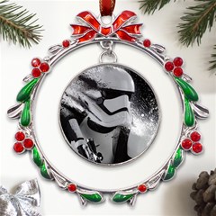 Stormtrooper Metal X mas Wreath Ribbon Ornament