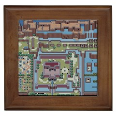 Arcade Game Retro Pattern Framed Tile by Bakwanart