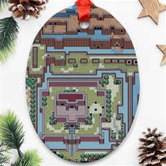 Arcade Game Retro Pattern Oval Ornament (two Sides)