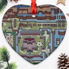 Arcade Game Retro Pattern Heart Ornament (two Sides)