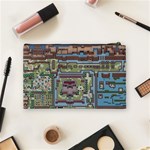 Arcade Game Retro Pattern Cosmetic Bag (Medium) Back