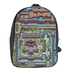 Arcade Game Retro Pattern School Bag (large) by Bakwanart