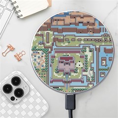 Arcade Game Retro Pattern Wireless Fast Charger(white) by Bakwanart