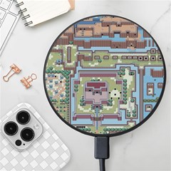 Arcade Game Retro Pattern Wireless Fast Charger(black) by Bakwanart