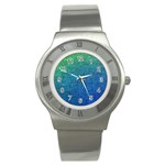 Blue And Green Circuit Board Wallpaper Circuit Board Sketch Stainless Steel Watch Front