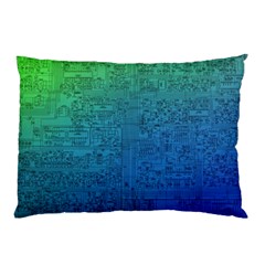 Blue And Green Circuit Board Wallpaper Circuit Board Sketch Pillow Case by Bakwanart