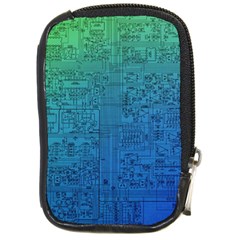 Blue And Green Circuit Board Wallpaper Circuit Board Sketch Compact Camera Leather Case