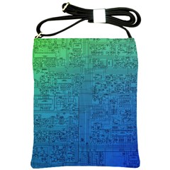 Blue And Green Circuit Board Wallpaper Circuit Board Sketch Shoulder Sling Bag by Bakwanart