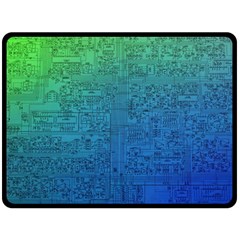 Blue And Green Circuit Board Wallpaper Circuit Board Sketch Fleece Blanket (large) by Bakwanart