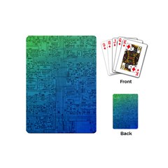 Blue And Green Circuit Board Wallpaper Circuit Board Sketch Playing Cards Single Design (mini)