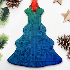 Blue And Green Circuit Board Wallpaper Circuit Board Sketch Ornament (christmas Tree) 