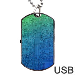 Blue And Green Circuit Board Wallpaper Circuit Board Sketch Dog Tag Usb Flash (two Sides) by Bakwanart