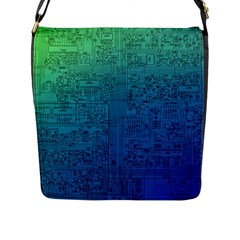 Blue And Green Circuit Board Wallpaper Circuit Board Sketch Flap Closure Messenger Bag (l) by Bakwanart