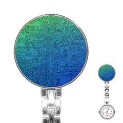 Blue And Green Circuit Board Wallpaper Circuit Board Sketch Stainless Steel Nurses Watch