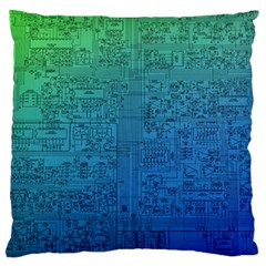 Blue And Green Circuit Board Wallpaper Circuit Board Sketch Standard Premium Plush Fleece Cushion Case (two Sides) by Bakwanart