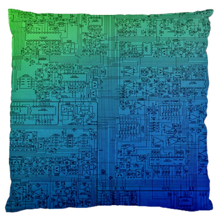 Blue And Green Circuit Board Wallpaper Circuit Board Sketch Standard Premium Plush Fleece Cushion Case (Two Sides)