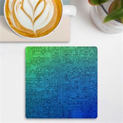 Blue And Green Circuit Board Wallpaper Circuit Board Sketch Uv Print Square Tile Coaster  by Bakwanart