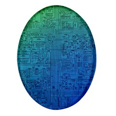 Blue And Green Circuit Board Wallpaper Circuit Board Sketch Oval Glass Fridge Magnet (4 Pack) by Bakwanart