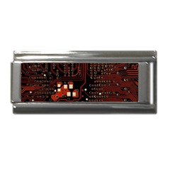 Red Computer Circuit Board Superlink Italian Charm (9mm) by Bakwanart