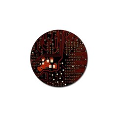 Red Computer Circuit Board Golf Ball Marker (4 Pack) by Bakwanart