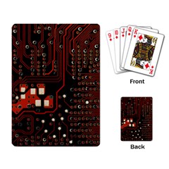 Red Computer Circuit Board Playing Cards Single Design (rectangle)