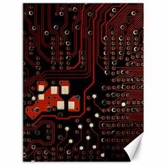 Red Computer Circuit Board Canvas 36  X 48  by Bakwanart