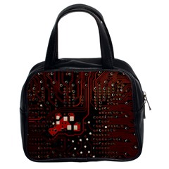 Red Computer Circuit Board Classic Handbag (two Sides) by Bakwanart