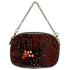 Red Computer Circuit Board Chain Purse (one Side) by Bakwanart