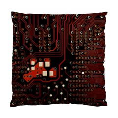 Red Computer Circuit Board Standard Cushion Case (two Sides) by Bakwanart