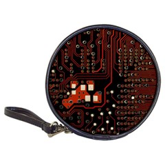 Red Computer Circuit Board Classic 20-cd Wallets by Bakwanart