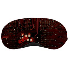 Red Computer Circuit Board Sleeping Mask by Bakwanart