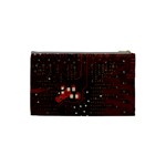 Red Computer Circuit Board Cosmetic Bag (Small) Back