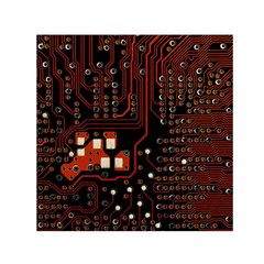 Red Computer Circuit Board Square Satin Scarf (30  X 30 ) by Bakwanart