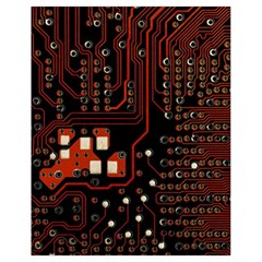 Red Computer Circuit Board Drawstring Bag (small) by Bakwanart