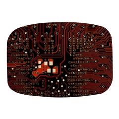 Red Computer Circuit Board Mini Square Pill Box by Bakwanart