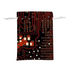 Red Computer Circuit Board Lightweight Drawstring Pouch (m) by Bakwanart