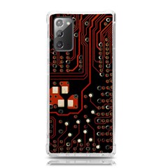 Red Computer Circuit Board Samsung Galaxy Note 20 Tpu Uv Case by Bakwanart