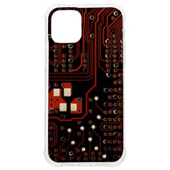 Red Computer Circuit Board Iphone 12/12 Pro Tpu Uv Print Case by Bakwanart