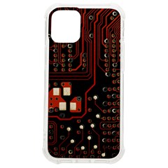 Red Computer Circuit Board Iphone 12 Mini Tpu Uv Print Case	 by Bakwanart