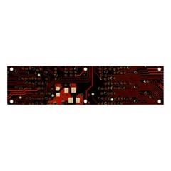 Red Computer Circuit Board Banner And Sign 4  X 1  by Bakwanart