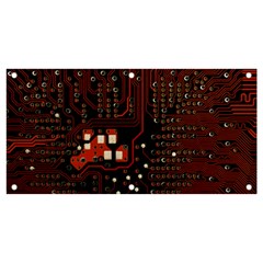 Red Computer Circuit Board Banner And Sign 4  X 2  by Bakwanart