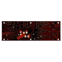 Red Computer Circuit Board Banner And Sign 6  X 2  by Bakwanart