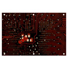 Red Computer Circuit Board Banner And Sign 6  X 4  by Bakwanart