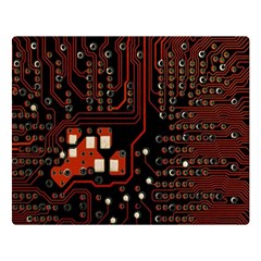 Red Computer Circuit Board Premium Plush Fleece Blanket (large)