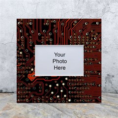 Red Computer Circuit Board White Box Photo Frame 4  X 6  by Bakwanart