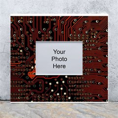 Red Computer Circuit Board White Wall Photo Frame 5  X 7  by Bakwanart