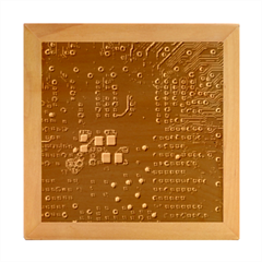 Red Computer Circuit Board Wood Photo Frame Cube